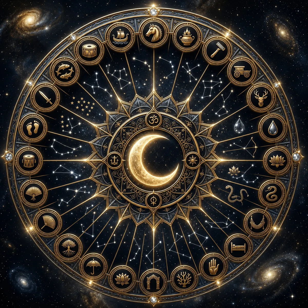 Nakshatra Guide — 27 lunar mansions wheel