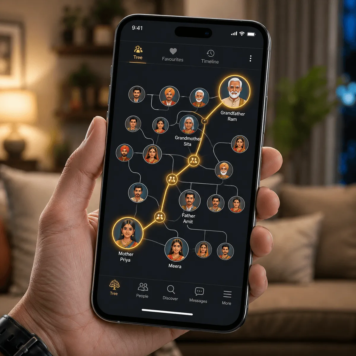 Rishta Calculator — Digital relationship calculator showing family connections